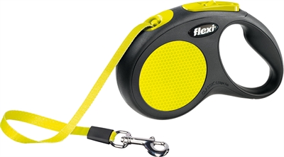 Flexi rollijn new classic neon tape | zwart/geel s 5 mtr