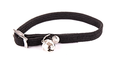 Martin halsband kat elastisch nylon zwart | 30x1 cm