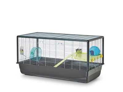 Savic hamsterkooi plaza knock down grijs / zilver