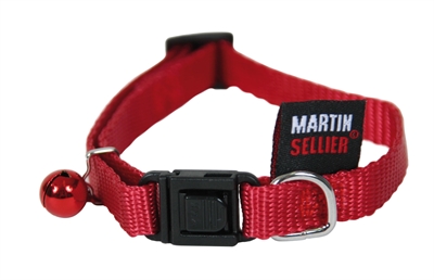 Martin kattenhalsband nylon uni rood | 20-30x1 cm