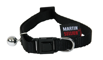 Martin kattenhalsband nylon uni zwart | 20-30x1 cm
