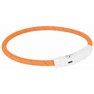 Trixie lichtgevende halsband hond flash usb oranje | 65x0,7 cm