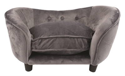 Enchanted pet hondenmand sofa | ultra pluche donkergrijs 68x40,5x37,5 cm