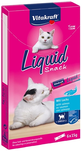 Vitakraft cat liquid snack zalm & omega
