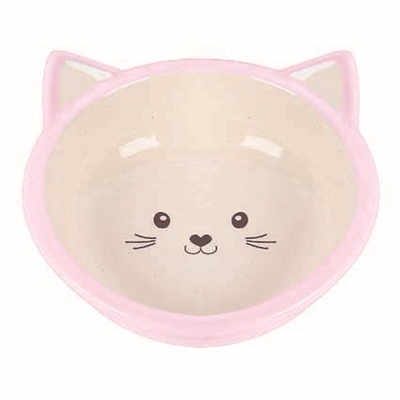 Happy pet voerbak kitten roze/crème | 200 ml