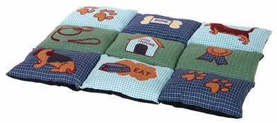 Trixie hondenkussen patchwork blauw/groen | 80x55x3 cm