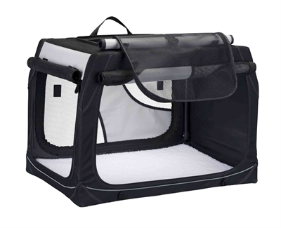 Trixie reismand vario dubbel zwart/grijs | 91x60x61/57 cm