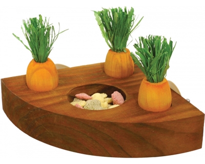 Rosewood wortel speelgoed en snackhouder | 12x12 cm