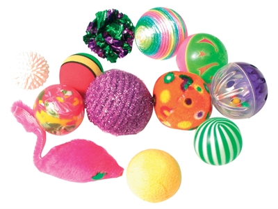 Zolux kattenspeelgoed fancy gekleurde ballen assorti | 12 st