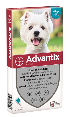 Bayer advantix spot on | 4-10 kg, 100/500 - 4 pipetten