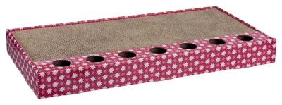 Trixie krabplank karton roze met balletjes | 48x25 cm
