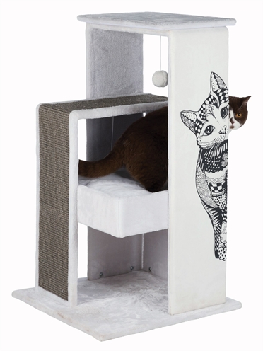 Trixie krabpaal maria | wit/grijs 58x58x101 cm