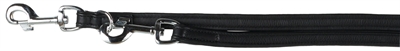 Trixie hondenriem politielijn active comfort leer zwart | 200x2,5 cm