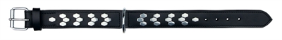 Trixie halsband hond active leer zwart 38-45x4 cm | met applicaties