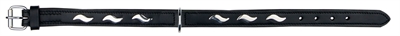 Trixie halsband hond active leer zwart | 34-40x2,2 cm