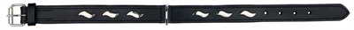 Trixie halsband hond active leer zwart 37-44x2,5 cm | golfjes