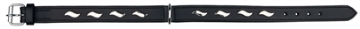 Trixie halsband hond active leer zwart | 42-48x2,5 cm