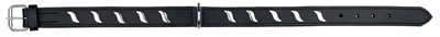 Trixie halsband hond active leer zwart 48-56x3 cm | golfjes