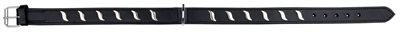 Trixie halsband hond active leer golfjes zwart | 57-66x3 cm