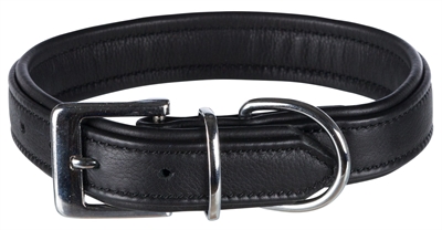 Trixie halsband hond active comfort leer zwart | 31-37x2,5 cm