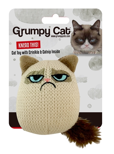 Grumpy cat knit pouncey cat toy