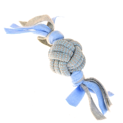 Little rascals touwnbal tugger fleece blauw | 8x8x22 cm