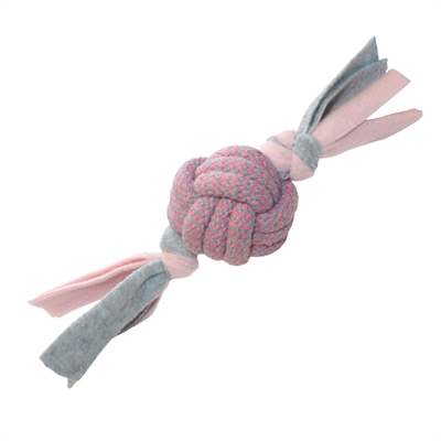Little rascals touwhal tugger met fleece roze | 8x8x22 cm