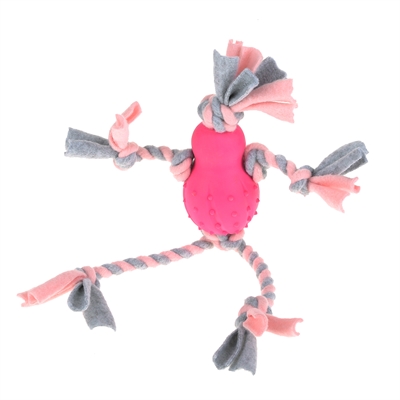Little rascals flostouw pop met fleece roze | 35x10x7 cm