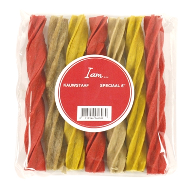 I am dentalstick kip / lam / rund | 5 inch 12,5 cm 7 st