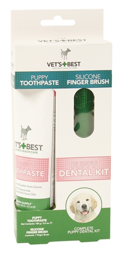 Vets best puppy tandpasta kit | vingerborstel inbegrepen