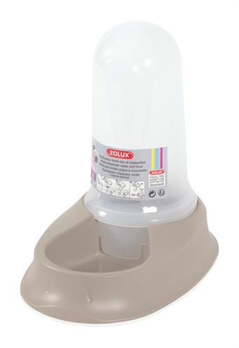 Zolux non-slip smart voer- / waterdispenser taupe