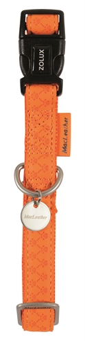 Macleather halsband oranje | 20-40x1,5 cm