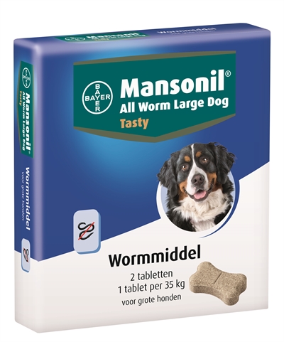 Mansonil grote hond all worm tasty tabletten | 2 st