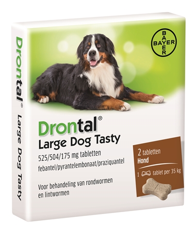 Bayer drontal tasty ontworming hond | large 2 tabletten
