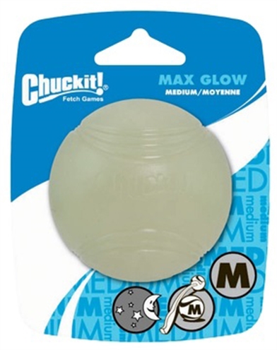 Chuckit max glow bal | medium 6x6x6 cm glow in the dark