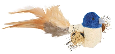 Trixie vogel met veren pluche | 8 cm, 4 stuks