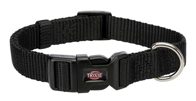Trixie halsband hond premium zwart | 25-40x1,5 cm