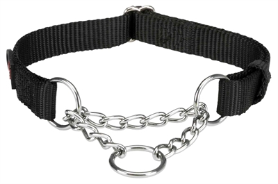 Trixie premium halfslip halsband hond zwart | 35-50x2 cm