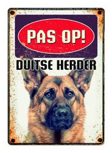 Plenty gifts waakbord blik duitse herder | 15x21 cm