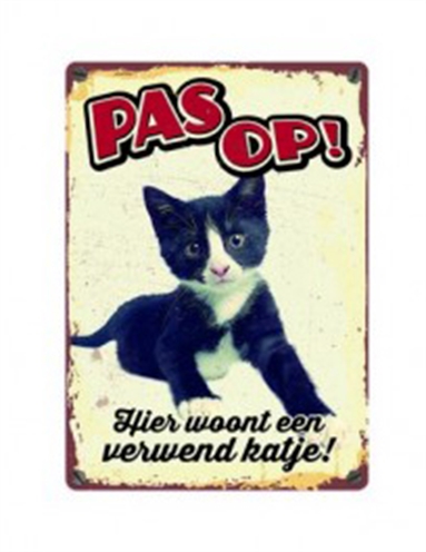 Plenty gifts waakbord verwend katje | 15x21 cm