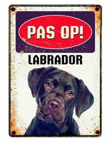 Plenty gifts waakbord blik labrador | 15x21 cm
