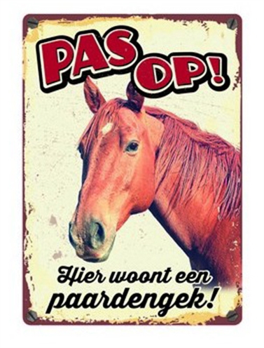 Plenty gifts waakbord blik paard | 15x21 cm