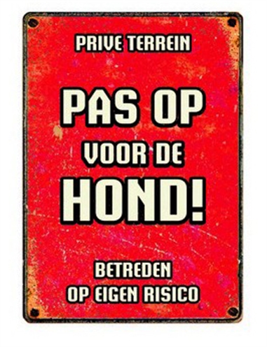 Plenty gifts waakbord pas op voor de hond | 15x21 cm