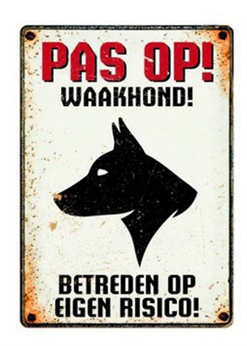 Plenty gifts waakbord blik waakhond | 15x21 cm