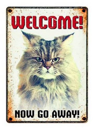 Plenty gifts waakbord blik grumpy cat | 15x21 cm
