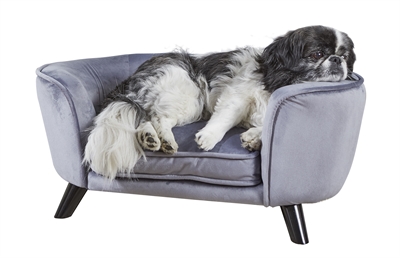 Enchanted pet hondenmand sofa romy | pewter grijs 67,5x40,5x30,5 cm