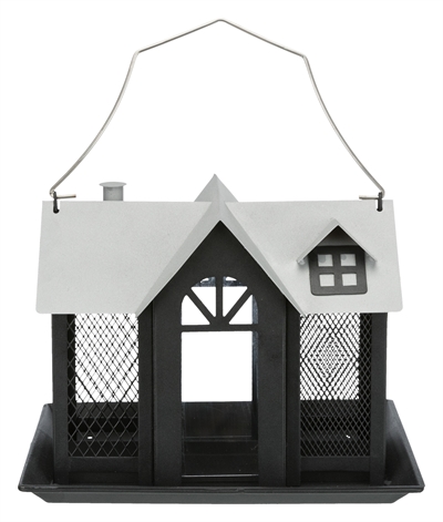Trixie voederhuis villa metaal zwart | 26x19x19 cm