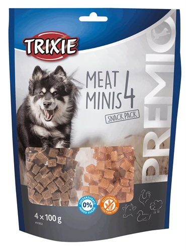 Trixie premio vlees minis | kip/eend/rund/lam 4x100 gr