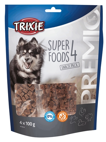 Trixie premio superfoods kip/eend/rund/lam | 4x100 gr