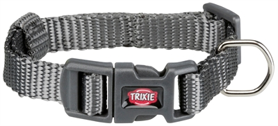 Trixie halsband hond premium | grafiet grijs 15-25x1 cm